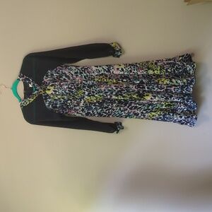 Miri Couture colorful midi dress size 0